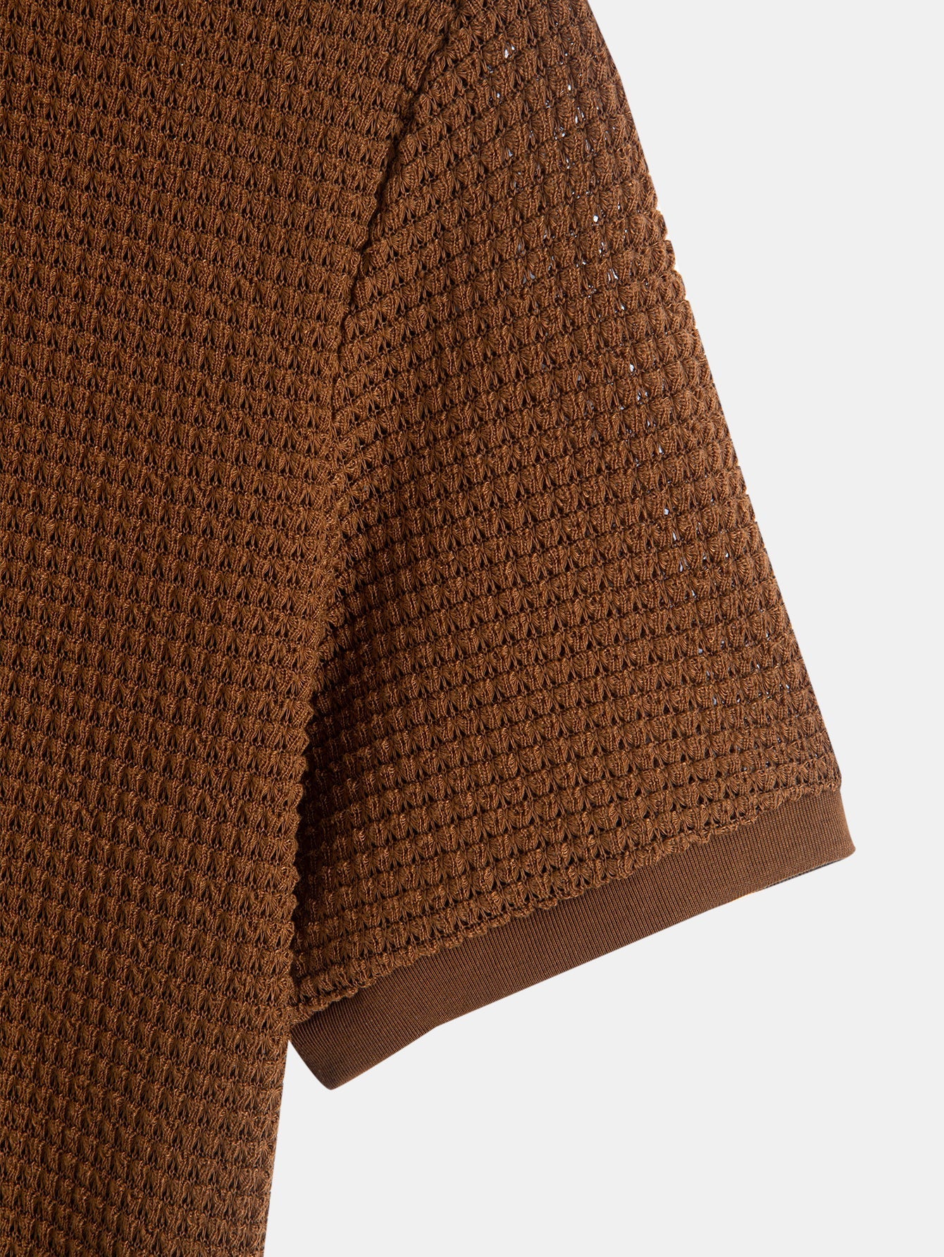 Eduardo® | Henley Neck Textured Ribbed Hem T-Shirt