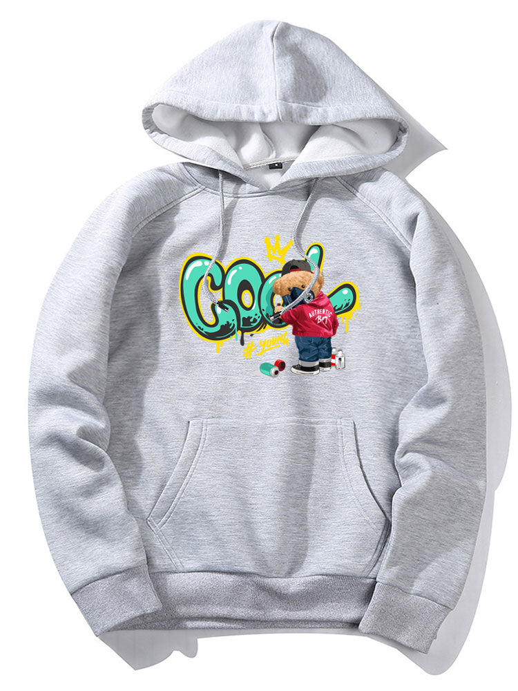 Frank | Graffiti Bear Print Hoodie