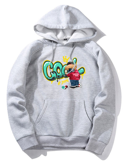 Frank | Graffiti Bear Print Hoodie