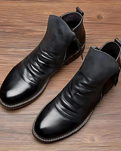 Angel® | Leather Ankle Boots With Zipper On The Side