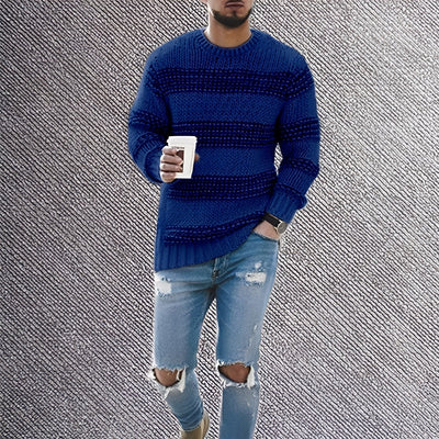 Duniel | Egon – Warm knitted sweater with stripes