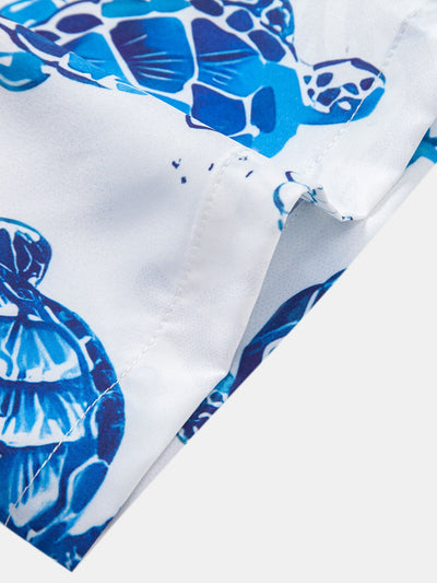 Tyrone® | Turtle Print Button Up Shirt & Swim Shorts