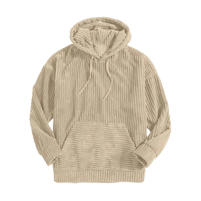 Dionel | Men's structured corduroy hoodie with kangaroo pocket