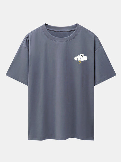 Hubert® | Thundercloud Print Drop Shoulder Oversize T-Shirt
