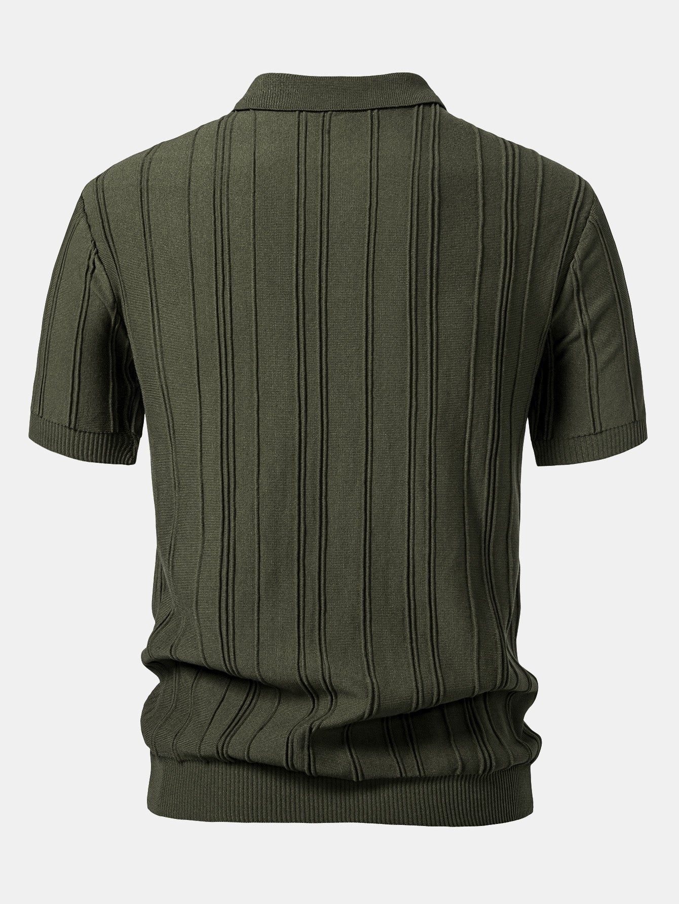 Hunter | Stripe Jacquard Zipper Knit Polo Shirt