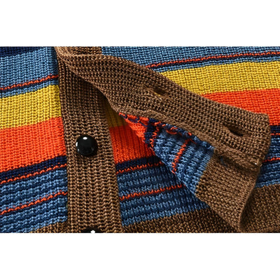 Fidelio | Men's retro color-block button-front cardigan