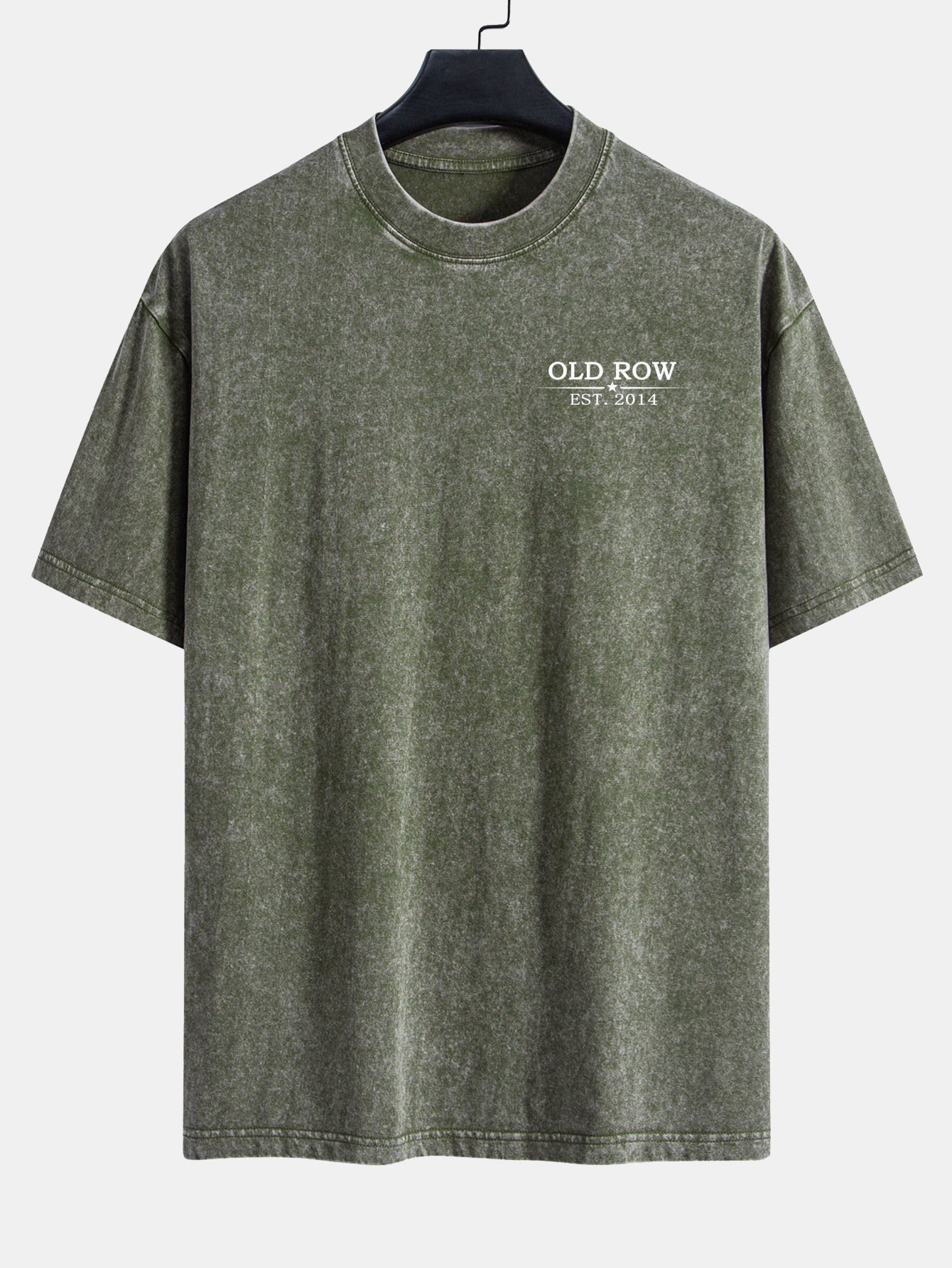 Jairo® | USA Old Row Beer Print Washed Distressed Drop Shoulder T-Shirt