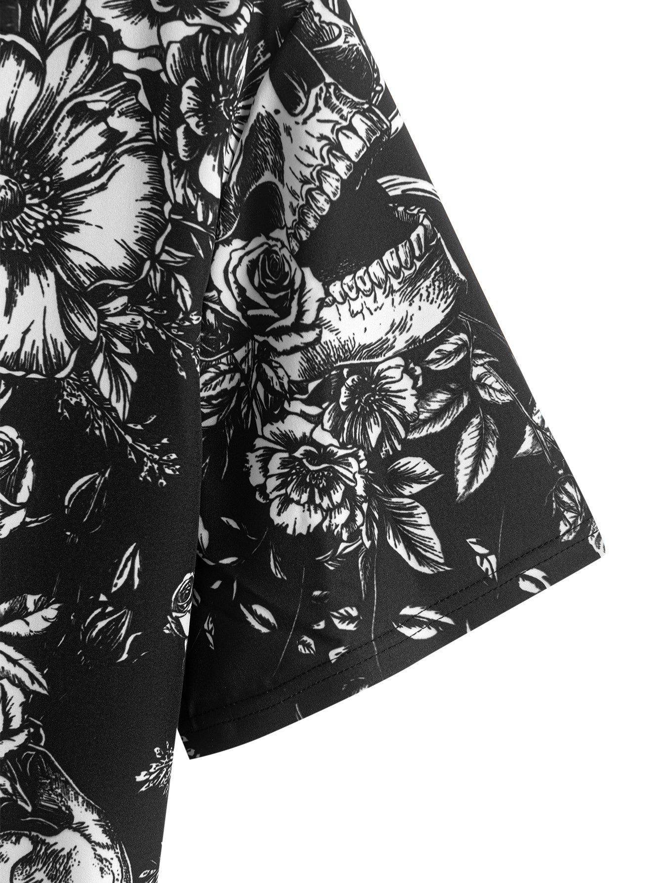 Assuan® | Skull Floral Print Button Up Shirt