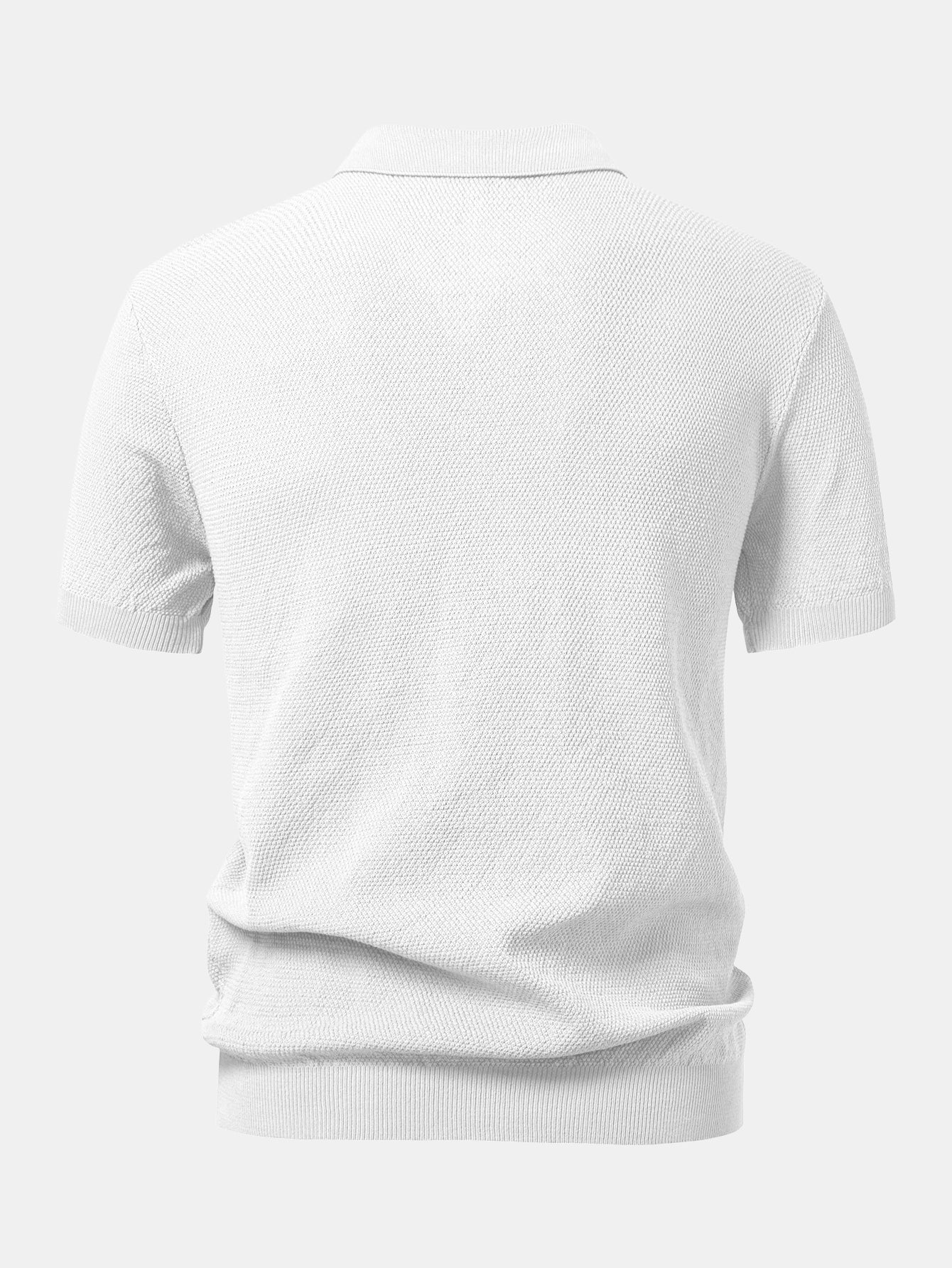 Julian | Textured Zip Up Knit Polo Shirt
