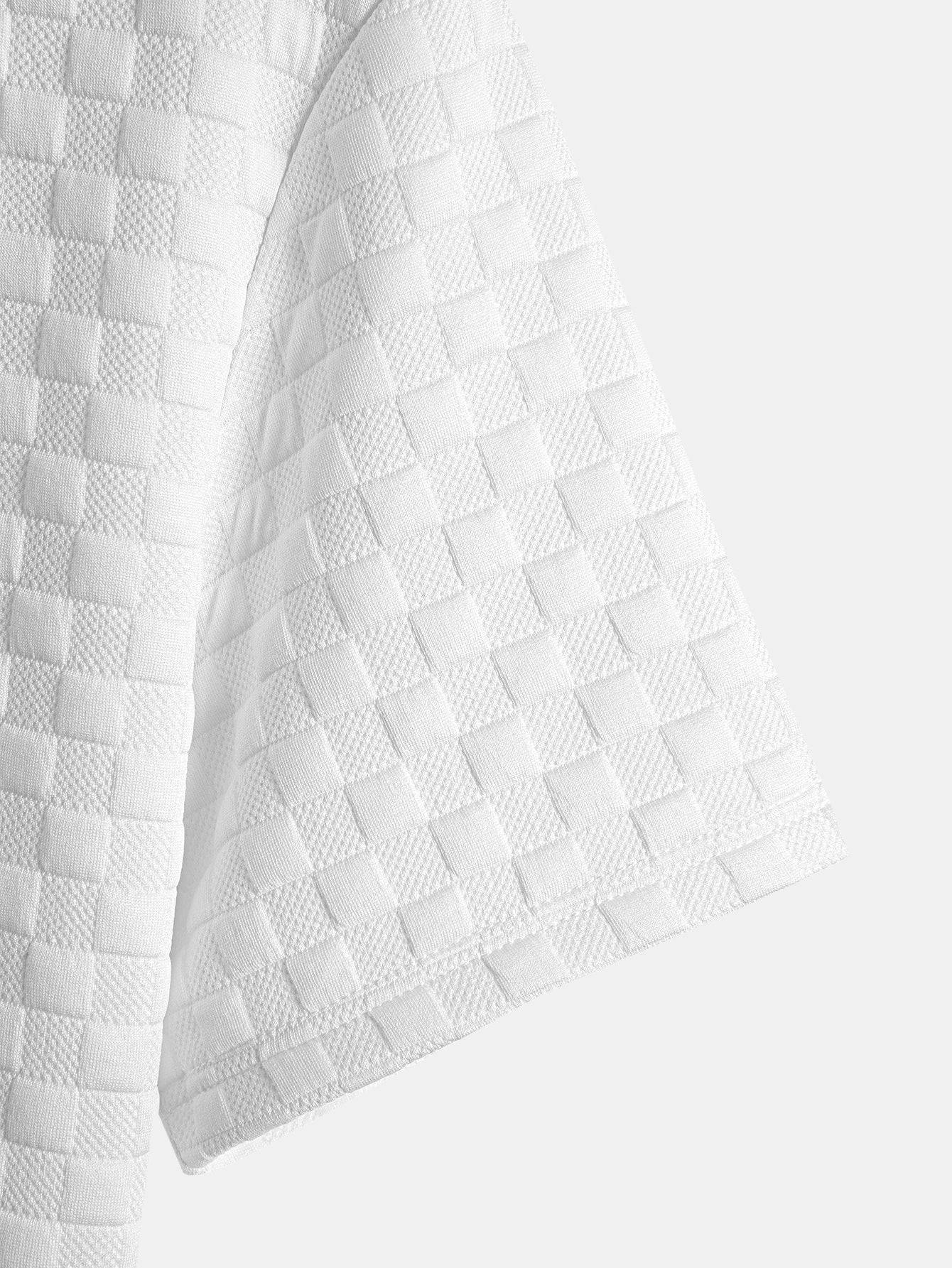 Enoc® | Checkerboard Jacquard Arc Hem T-Shirt & Checkerboard Jacquard Shorts