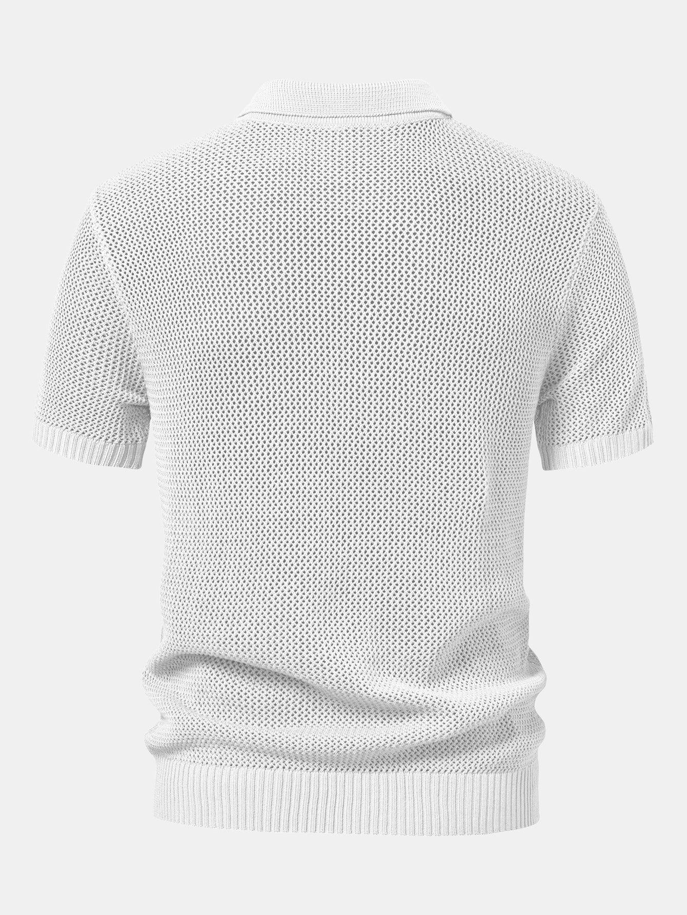 Teodoro® | Eyelet Zip Up Knit Polo Shirt