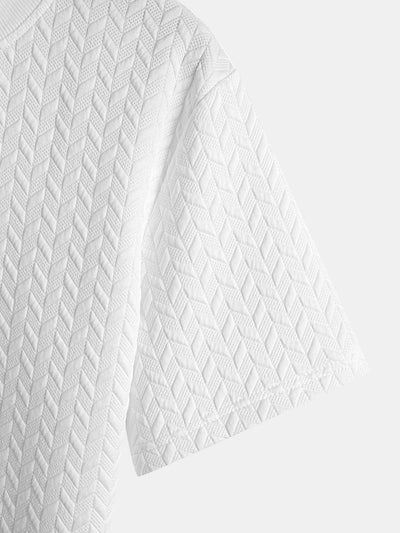 Esteban® | Jacquard Textured Arc Hem T-Shirt