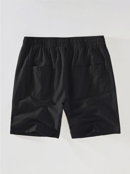 Adelphius® | Cotton Blend Striped Button Up Shirt & Linen Drawstring Shorts