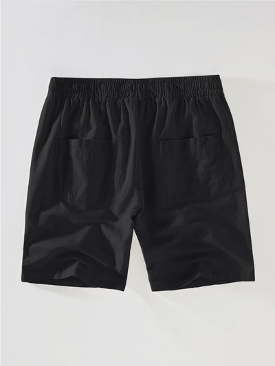 Nataniel® | Cotton Blend Striped Button Up Shirt & Linen Drawstring Shorts