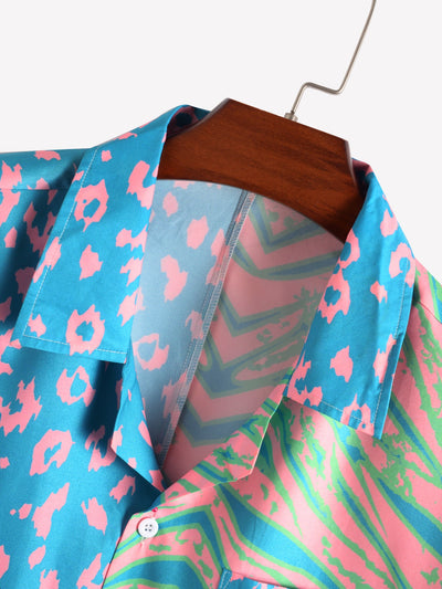 Gustavo® | Animal Pattern Print Patchwork Shirts