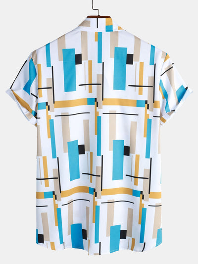 Aniceto® | Geometry Print Button Up Shirt