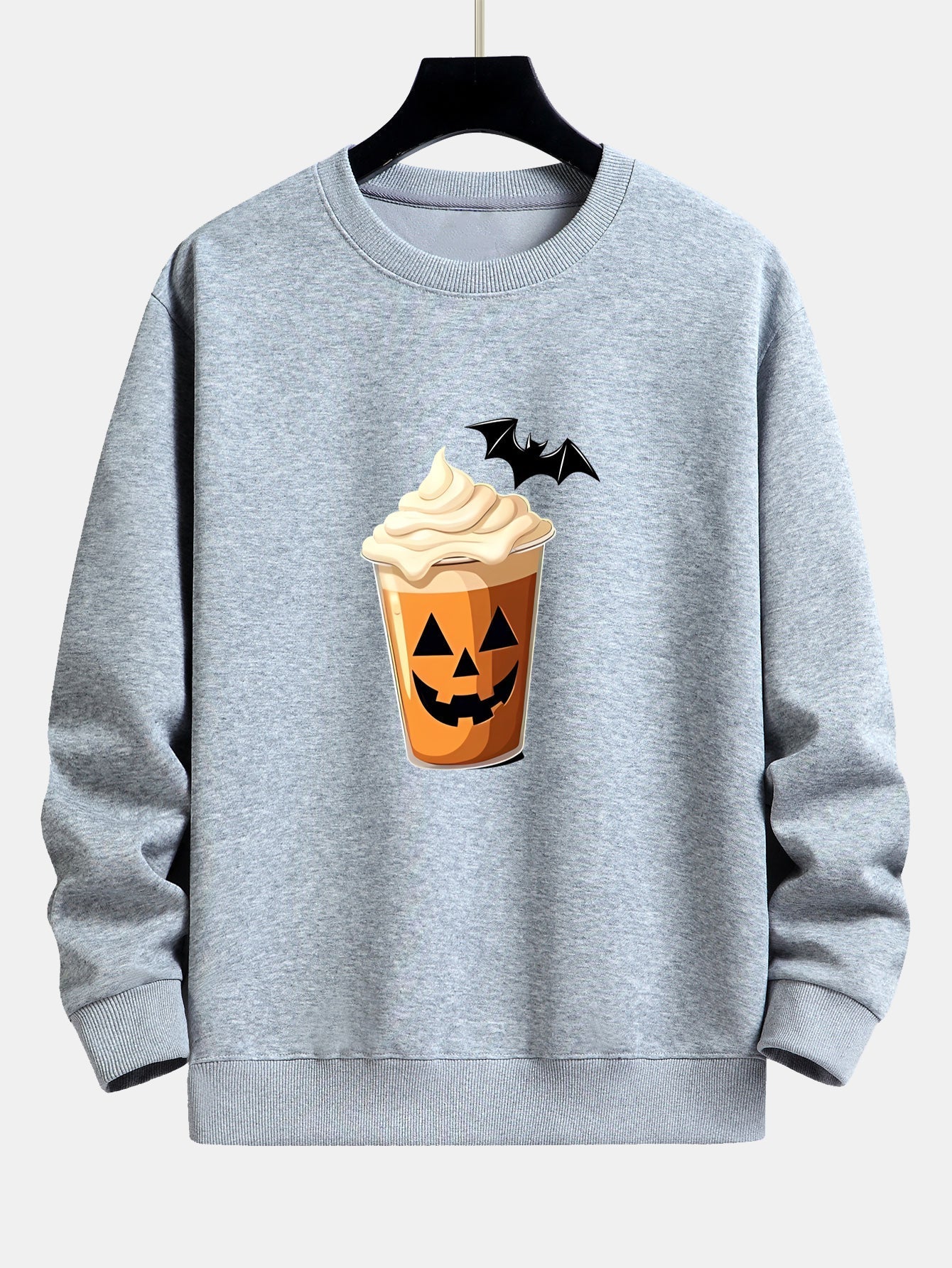 Celestino® | Halloween Pumpkin Drink Print Relax Fit Sweatshirt