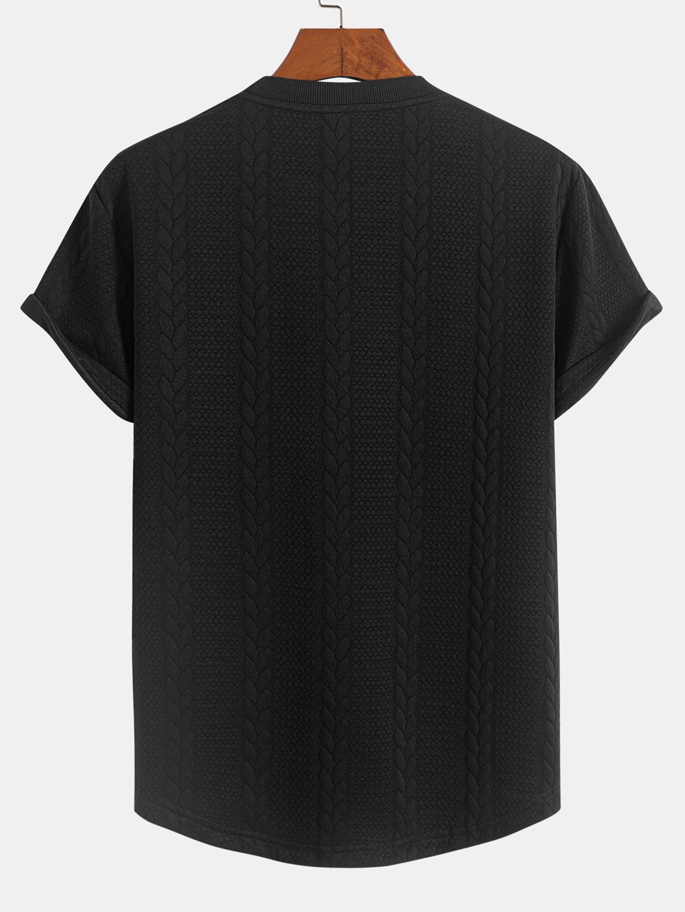 Aarón® | Twist Jacquard Arc Hem T-Shirt & Twist Jacquard Shorts
