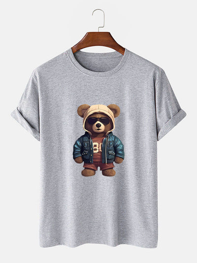 Agustín® | Bear In Leather Jacket Print T-Shirt