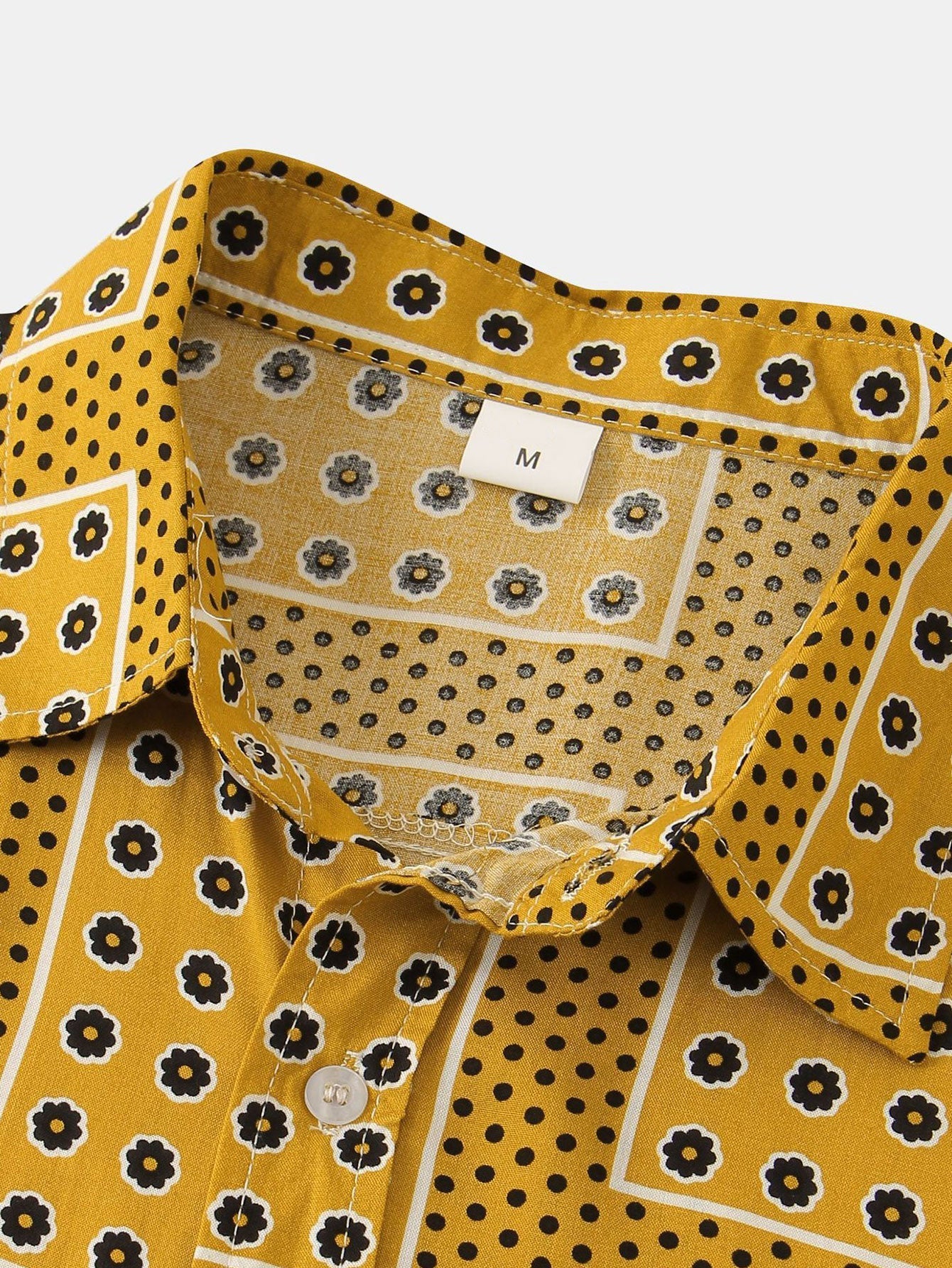 Arsen® | Polka Dot Floral Print Button Up Shirt