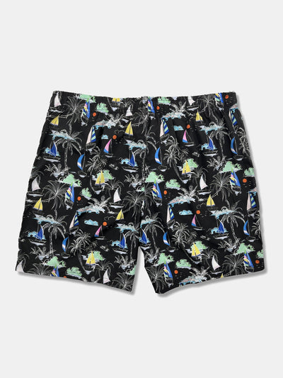 Bernardo® | Palm Tree Sailboat Print Swim Shorts
