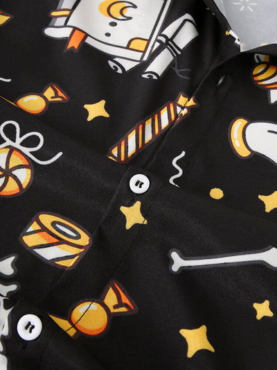 Andres® | Halloween Ghost Skull Print Shirt