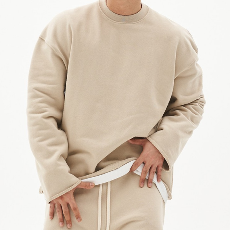 Men's Fashion Solid Color Loose Fit Sweatshirt