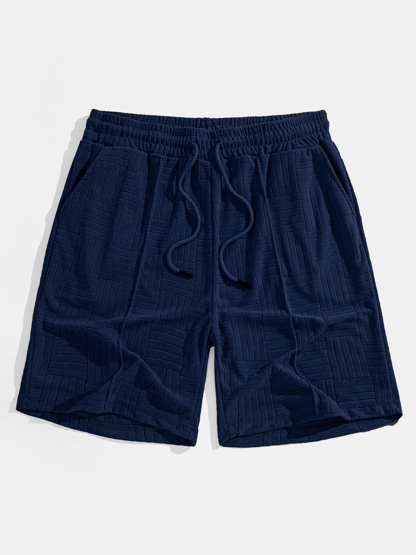 Edilberto® | Striped Towelling Texture Arc Hem T-Shirt & Shorts