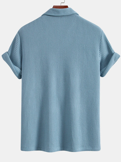 Zachary® | Waffle Button Up Shirt & Straight Leg Linen Pants