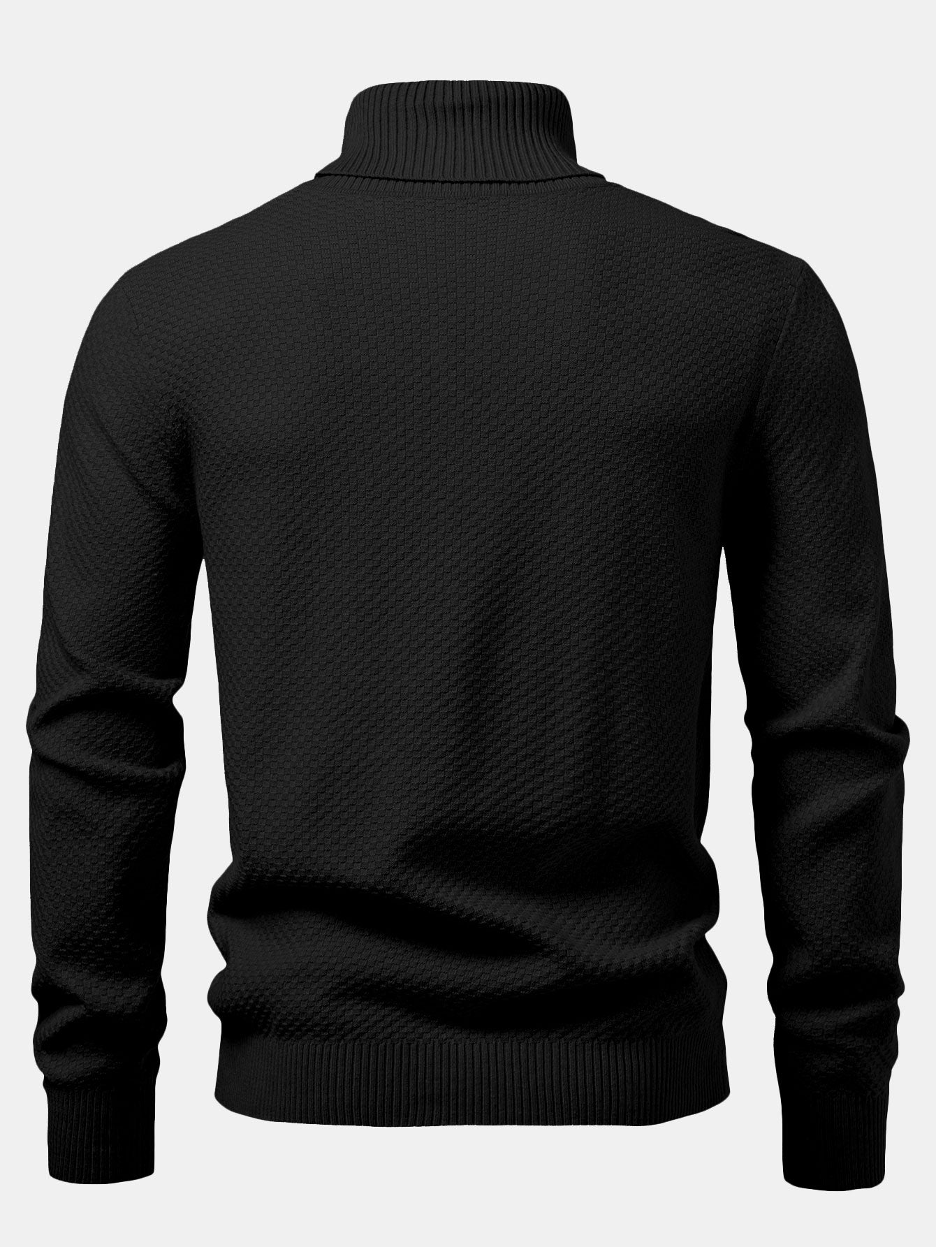 Amaro® | Checkerboard Textured Turtle Neck Sweater