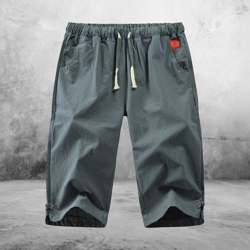 Zed® | Casual Cotton And Linen Lace-Up Shorts For Men
