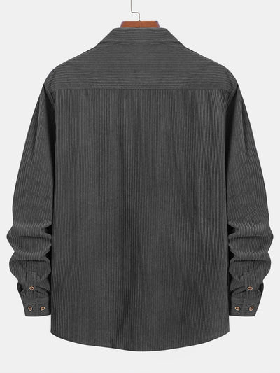 Kareem® | Long Sleeve Corduroy Pocket Button Up Shirt
