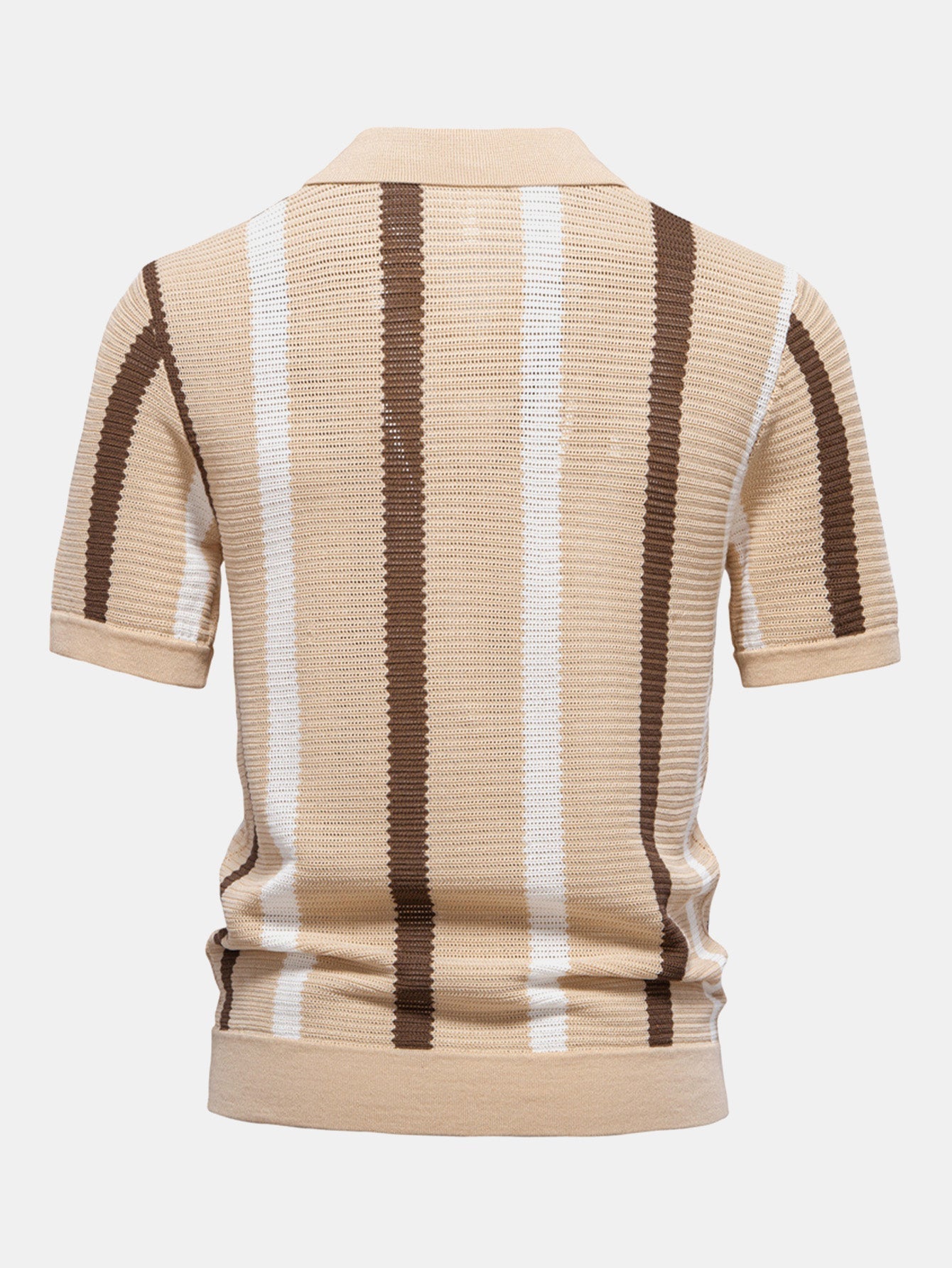 Jordan | Stripe Knit V Neck Polo Shirt