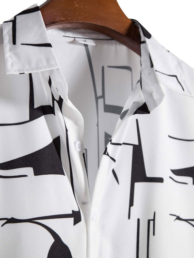Aethelred® | Abstract Print Button Up Shirt