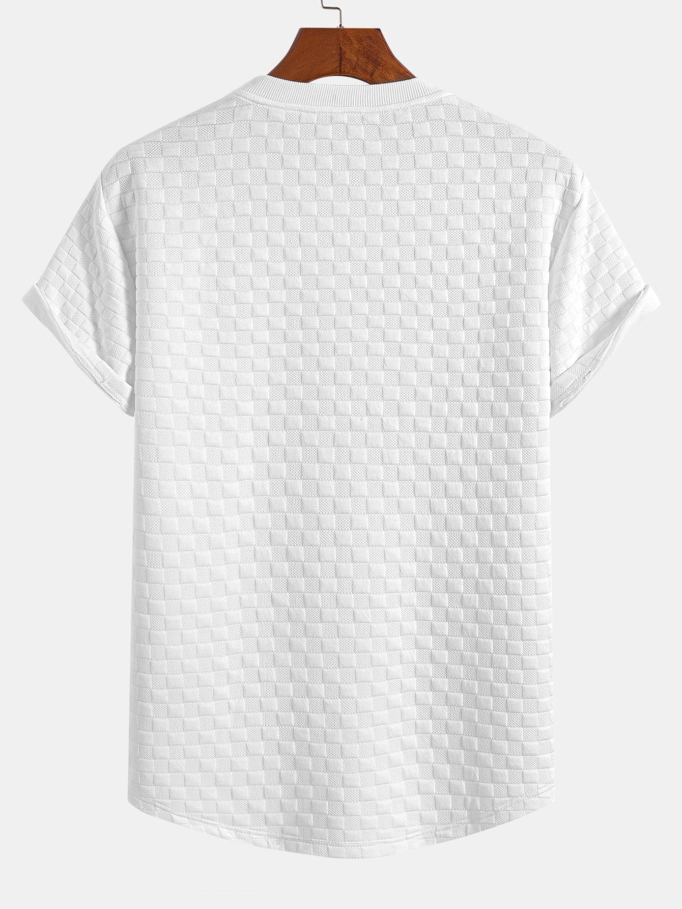 Jeremías® | Checkerboard Jacquard Arc Hem T-Shirt