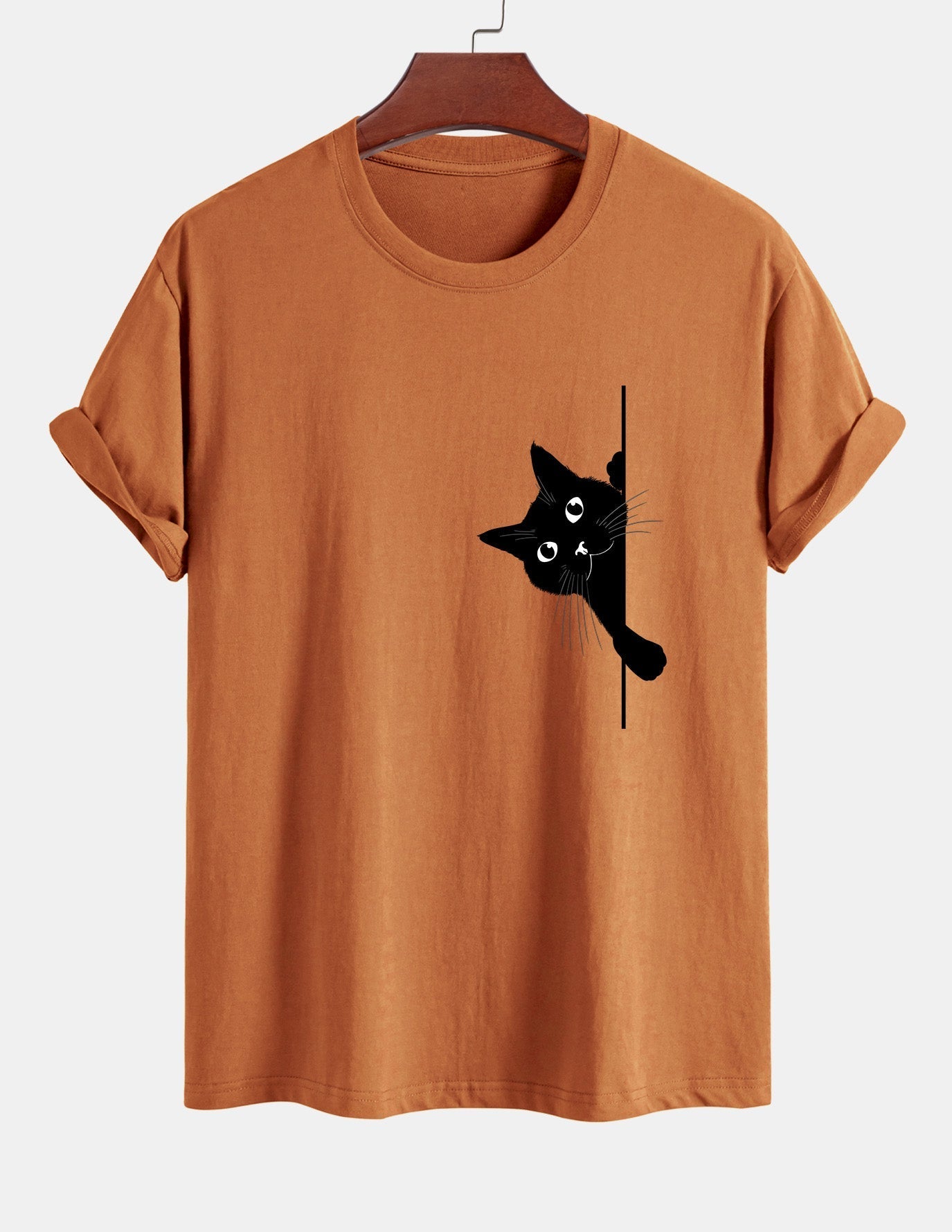 Ulises® | Black Cat Print Cotton T-Shirt