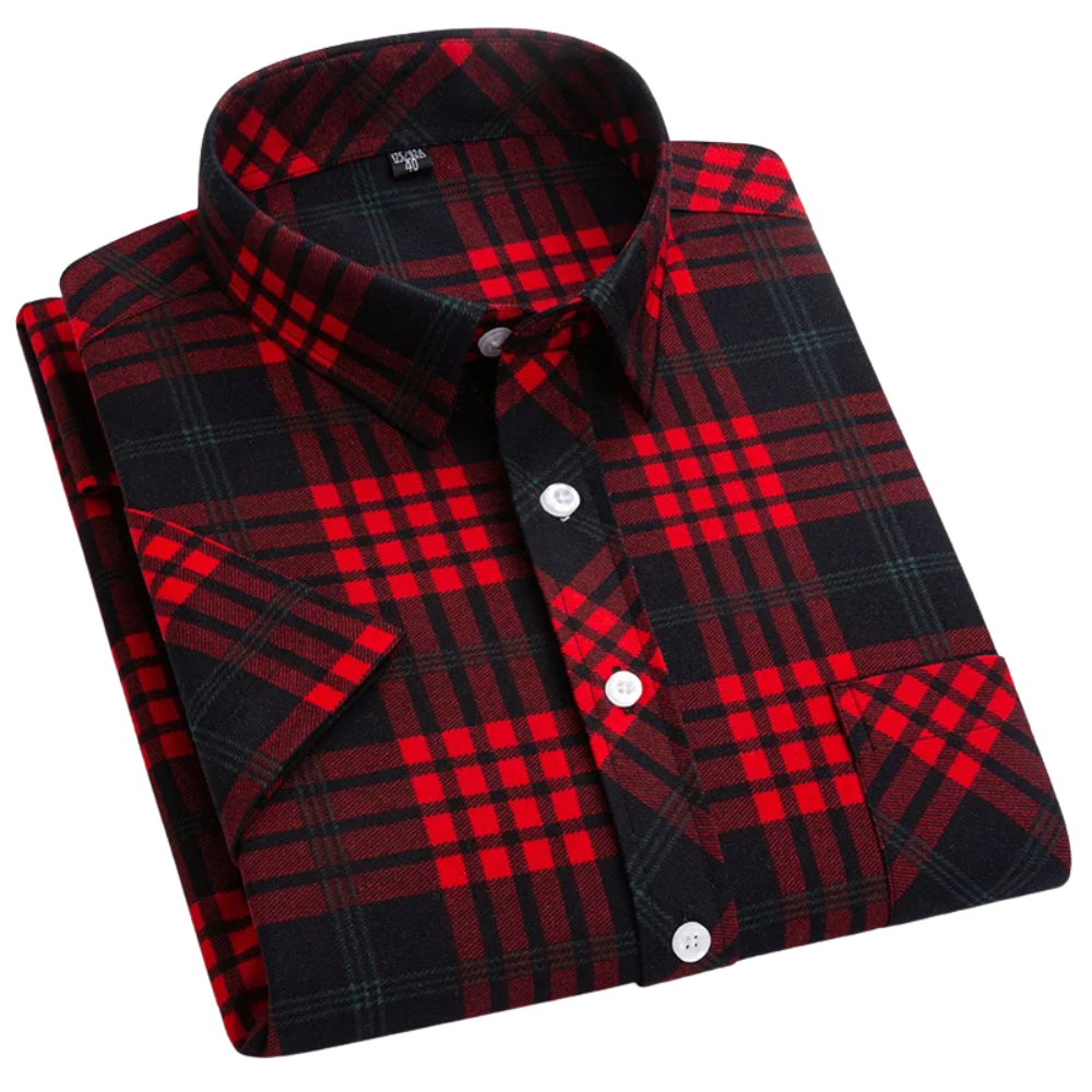 Mason | Cotton Short Sleeved Checkered Shirt