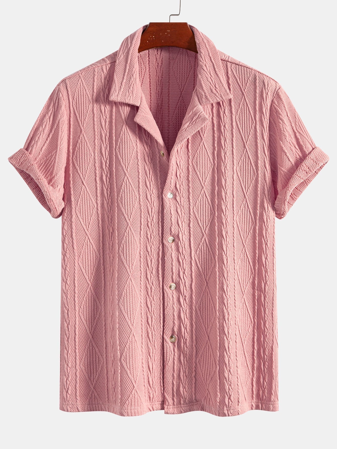Akim® | Knitted Geometric Textured Cuban Shirt