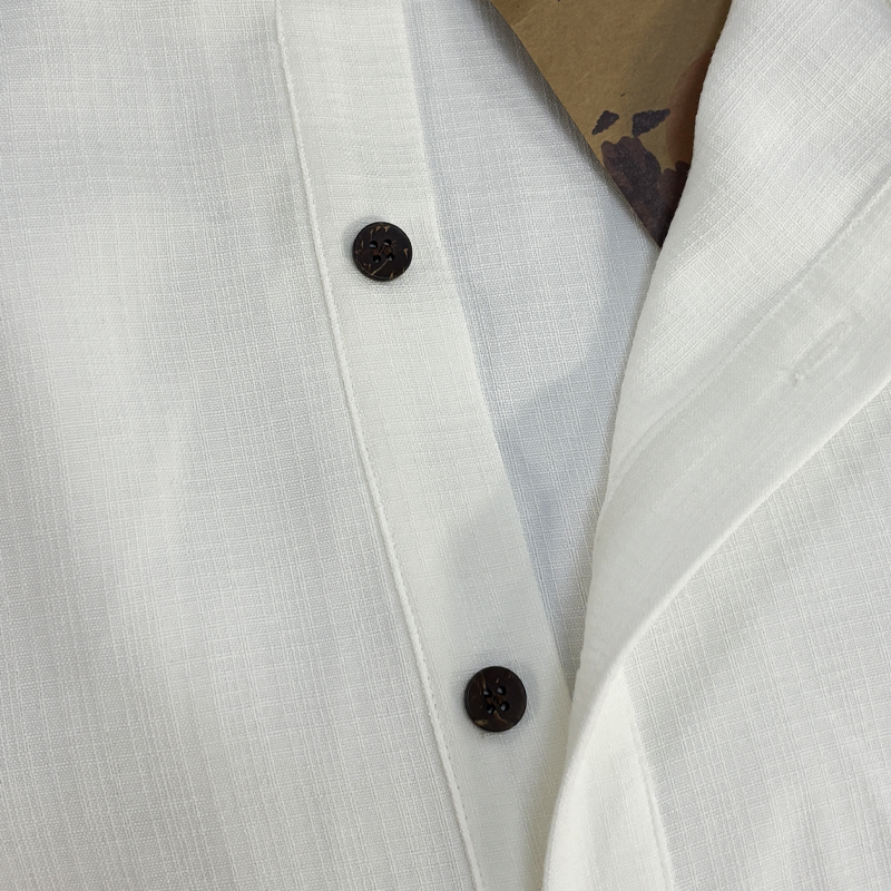 Men's Smmer Basic Stand Collar Textred Short Sleeve ShirtTAF