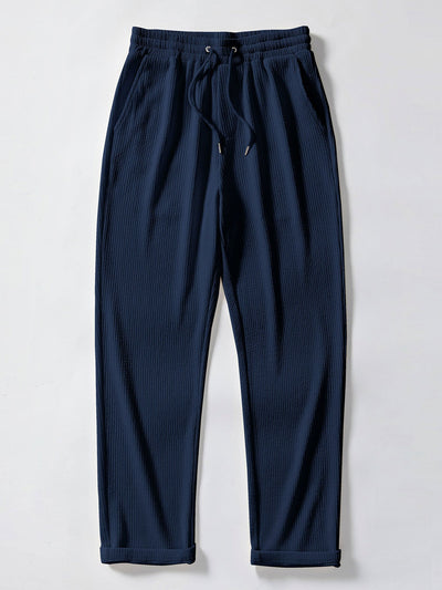 Truman® | Two Tone Muscle Fit Ribbed Stand Collar Shirt & Straight Leg Ribbed Pants