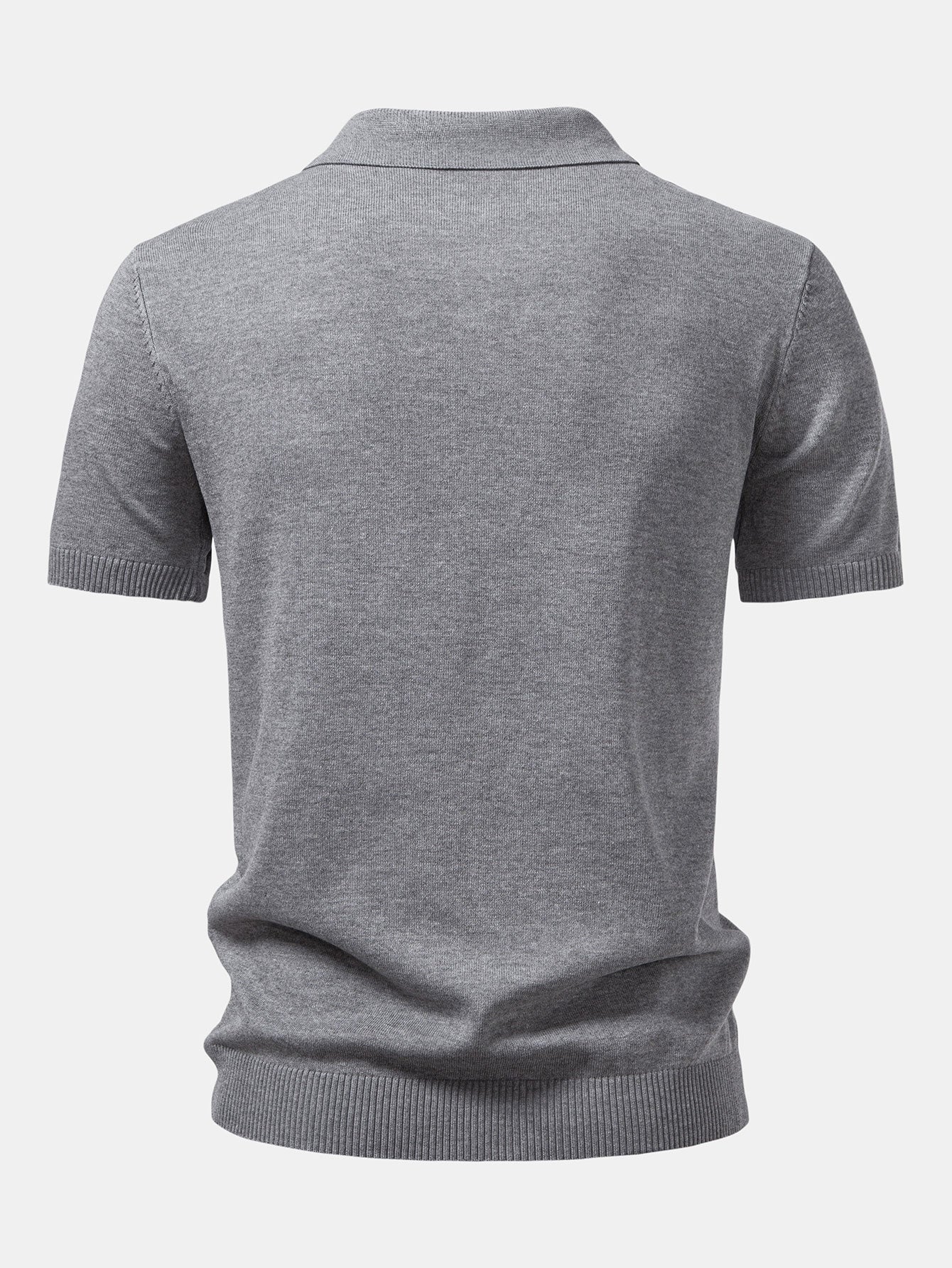 Elijah | Twist Jacquard Knitted Zipper Polo Shirt