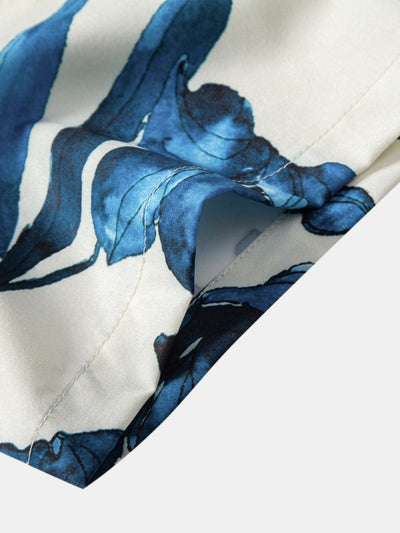 Madoc® | Ink Floral Print Button Up Shirt