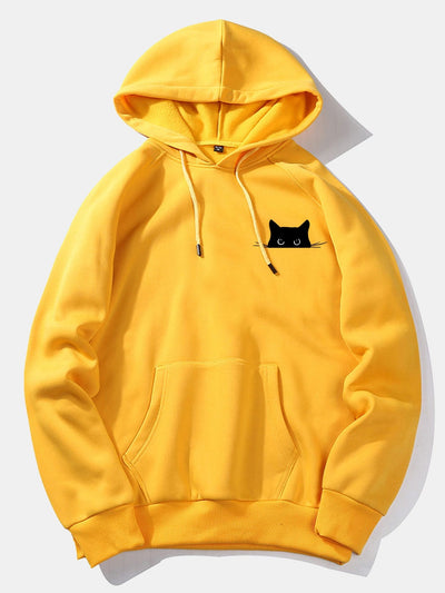 Juan | Black Cat Print Hoodie