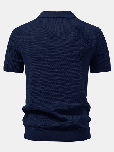 Benjamin | Pineapple Texture Knitted Polo Shirt