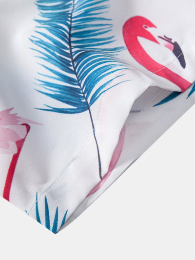 Artur® | Flamingo Leaf Print Button Up Shirt