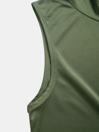 Luciano® | Athletic Mesh Kangaroo Pocket Hooded Tank