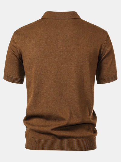 Landon | Stripe Knit Polo Shirt