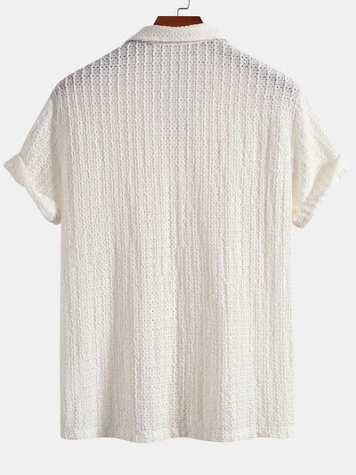 Hector® | Texture Jacquard Cuban Shirt & Linen Cotton Blend Drawstring Shorts