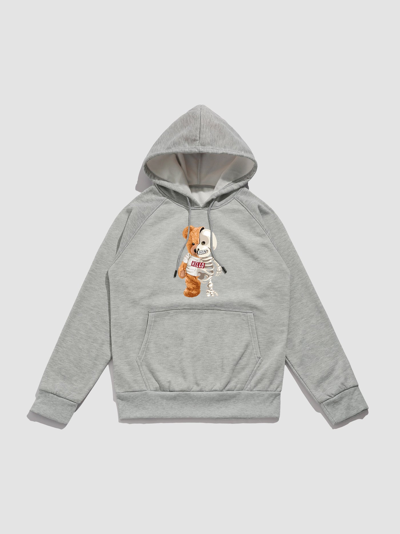 Zavier | Skeleton Bear Print Hoodie