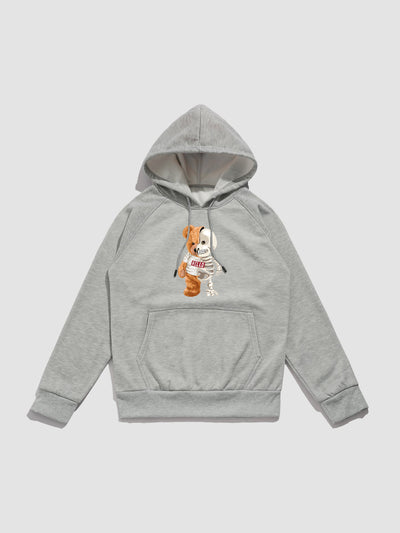 Zavier | Skeleton Bear Print Hoodie